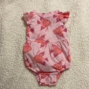 One piece. Size 18M. Fish print.
